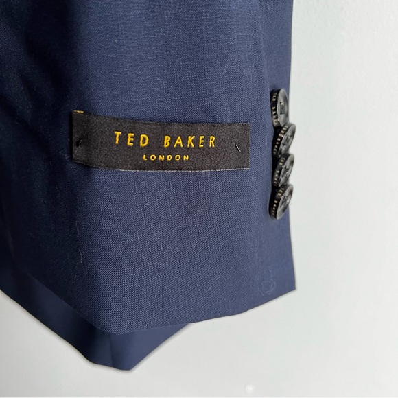 Men’s Two Button Suit Jacket Top Stitched Lapels Ted Baker London Blue Size 42L - Picture 10 of 10